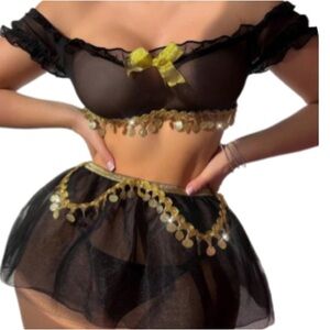 Sexy Off-Shoulder Sheer Set Barlette Set Sz XL